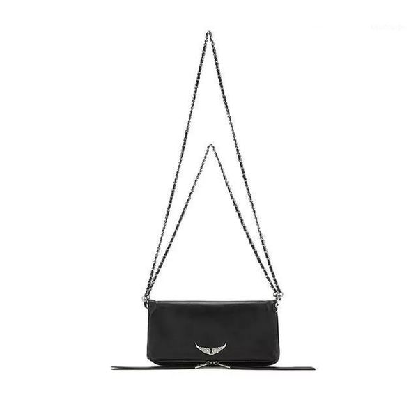 

evening bags fashion leataher women crossbody bag personality wings decorated chain shoulder brand for