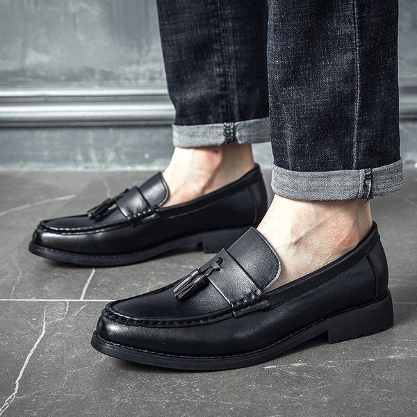 

dress shoes 2021 men handmade brogue style paty leather wedding flats oxfords formal shoeszh100369, Black