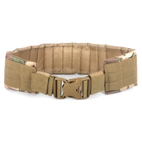 

adjustable tactical loading waist belt outdoor hunting support padded for circumference 70-110cm, Black;gray