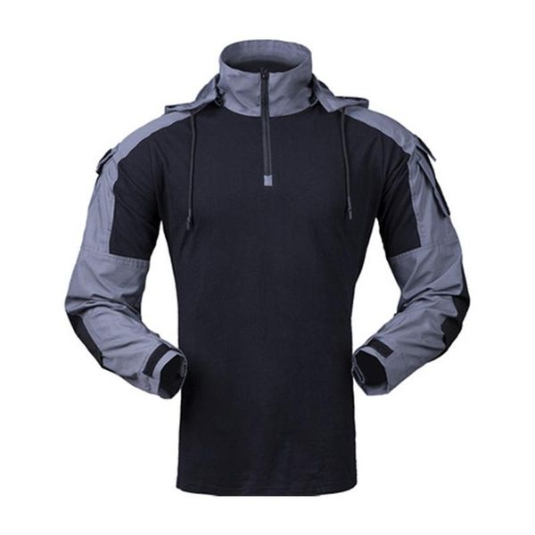 

outdoor shirts tactical t-shirts hoody camouflage army jackets men hunting clothes combat shirt soldier, Gray;blue