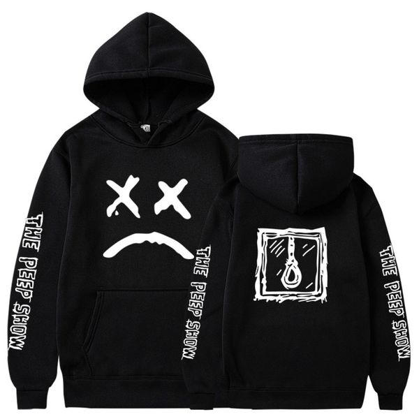 

men's / women's hooded sweatshirt, sportswear, smiling face pattern, street fashion, winter, 2020, Black