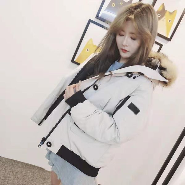 

down jacket autumn and winter women's thickened hooded big fur collar white goose down medium long slim fit versatile jacket, Black