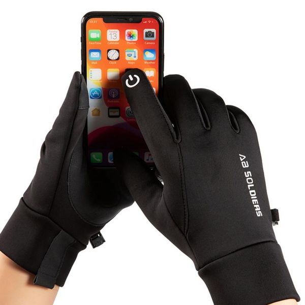 

cycling gloves waterproof neoprene winter warm snow ski snowboard motorcycle riding touch screen, Black