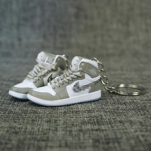 

keychains 2pcs 3d sneaker basketball shoe keyring a pair simulation sneakers model pendant souvenirs sports enthusiasts car gift, Silver