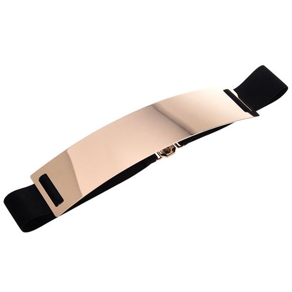 

black chic metal buckle elastic waist belt for women belts, Black;brown