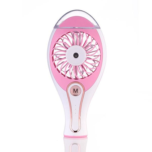 

electric fans usb rechargeable humidifier small fancooling fanmoisturizer fan handheld fan(pink)