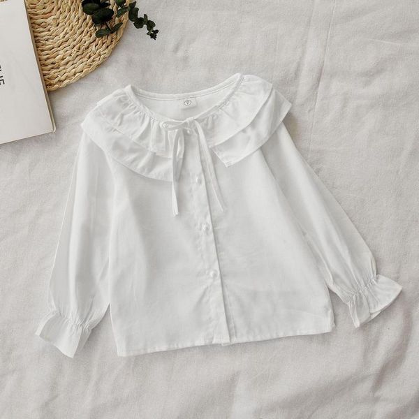 

shirts 2021 spring casual solid clothes long sleeve shirt for children fashion blouse, White;black