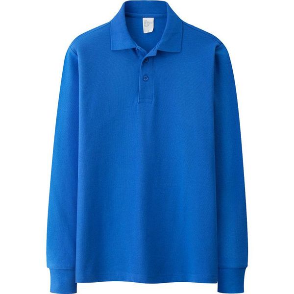

men's polos 100% cotton brand casual long sleeve shirts solid color spring autumn size s-3xl;ya286, White;black