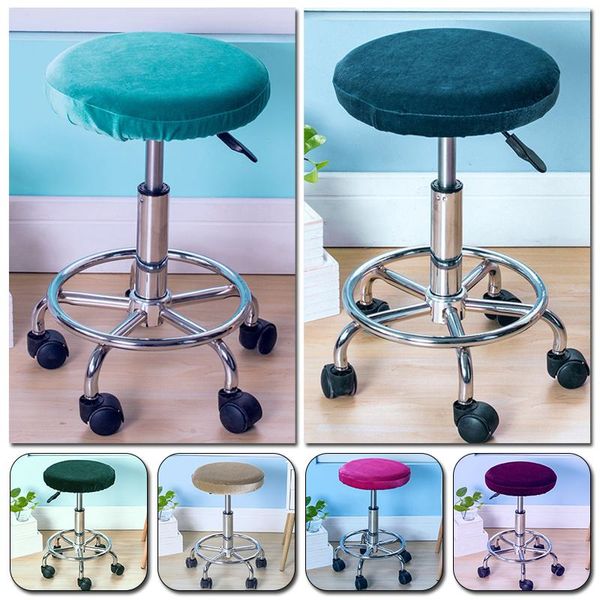 

velvet elastic round chair bar stool cover slipcover protector anti-dirty removable seat home office decor 30-38cm covers