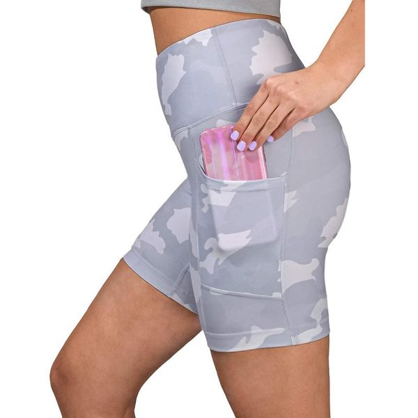 

women skinny fitness shorts leggings with pocket tie dyeing printed high waist ladies summer casual style streetwear women's, White;black