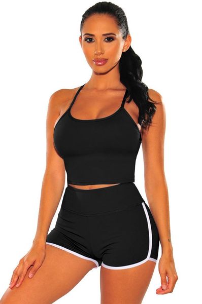 

women's tracksuits 2021 womens summer outfits casual beach striped shorts set two pieces spaghetti strap cropped and biker mini suit, Gray