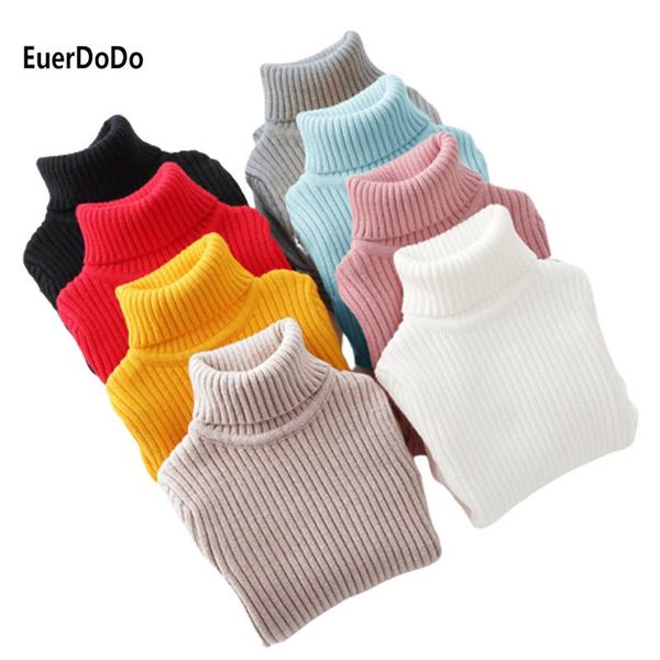 

pullover 2021 brand girls turtleneck sweater children's solid color autumn winter 2-10t kids warm thick soft bottoming clothing, Blue