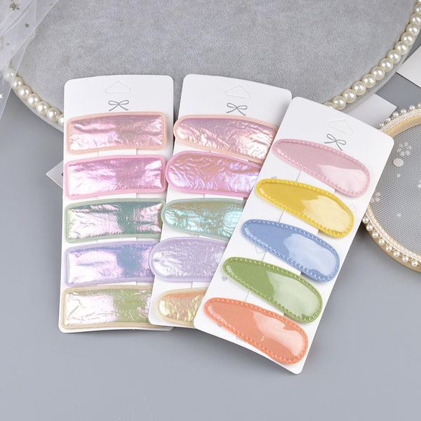 

hair accessories 1pack(10pcs) print geometric clips barrettes girls cute hairpins colorful headbands for kids hairgrips a8, Slivery;white