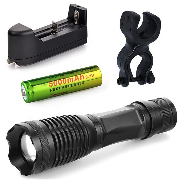 

led 8000 lumens xml-t6 torch zoomable light lampe torche for 18650 rechargeable battery flashlights torches