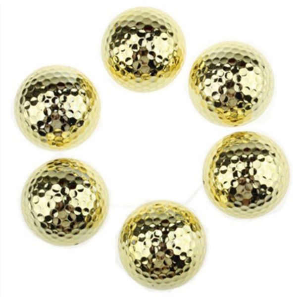

golf balls 6pcs two layer golden practice training pieces as gift