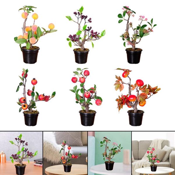 

artificial bonsai pots plant tree in pot fruit decorative flowers & wreaths