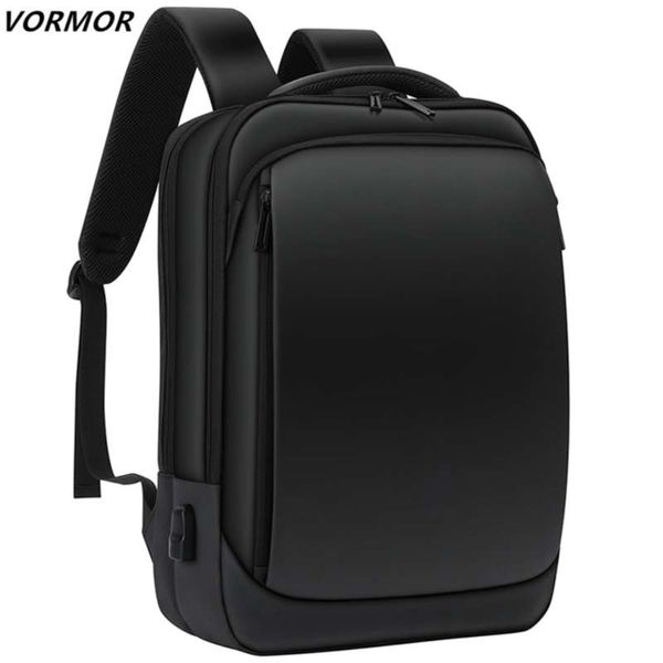 Vormor Marka Laptop Sırt Çantası Erkekler 14 15.6 inç Su Geçirmez Okul Sırt Çantaları USB Şarj İş Erkek Seyahat Çantası 210929