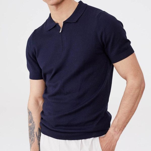 

character pattern men's zipper polo t shirt comfortable breathable fashionable cool daily travel work party, White;black