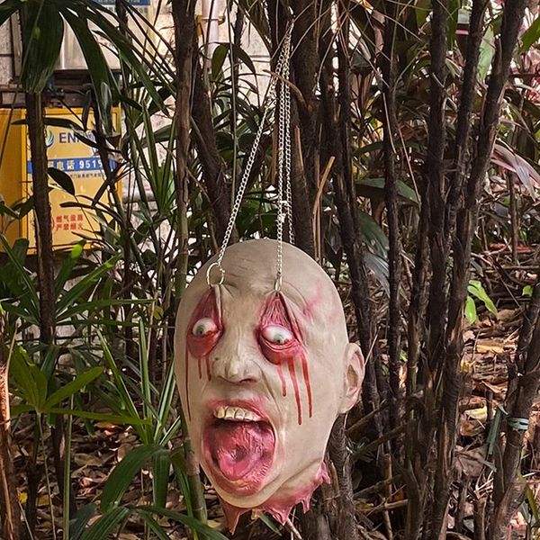 

decorative objects & figurines creepy head hanging ornament scary latex masque halloween props decoration for festival party masquerade