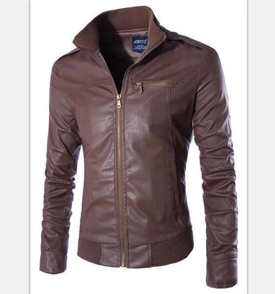

men's fur & faux leather suede slim jackets fashion male outwear motorcycle size m-3xl, Black