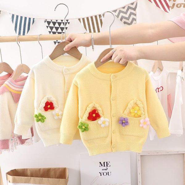 

pullover girls' solid color cardigan sweater toddler girl fall clothes kids winter, Blue