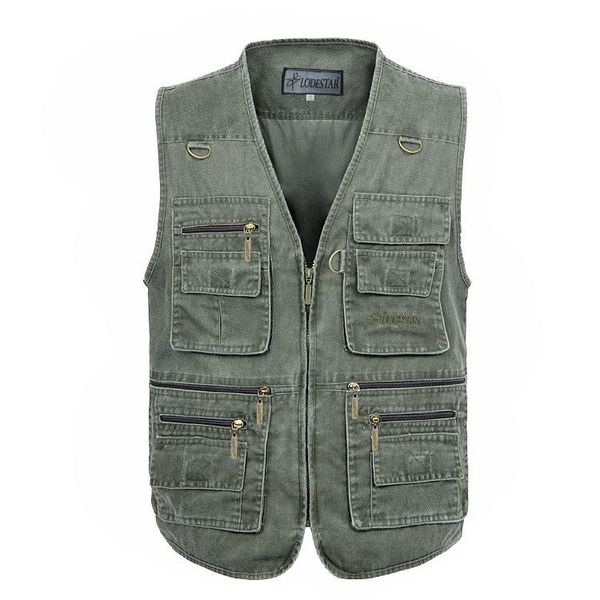 Gilet da uomo Nice Oversize 7XL Denim Uomo Cotton Multi Pocket Jean Jacket Gilet Maschile Brand Gilet militare Masculina Jaquetas