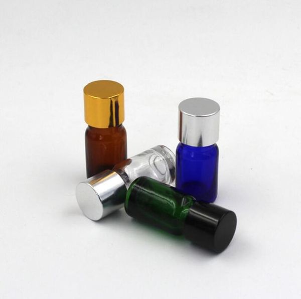 

packing bottles 500pcs 5ml glass essential oil bottle with aluminum cap empty cosmetic container