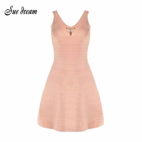 

summer women's bandage dress spaghetti metal buckle hollow mini club party vestidos 210519, Black;gray