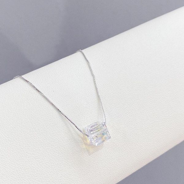 

pendant necklaces woman necklace square sugar item drop crystal, Silver