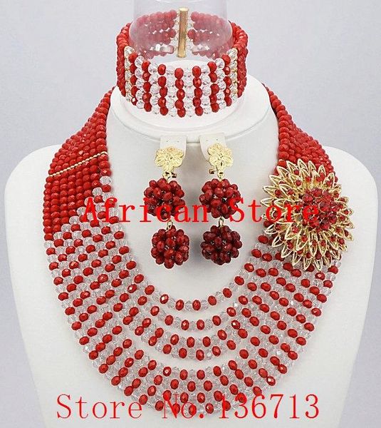 

earrings & necklace fashion african handmade beads layer jewelry set women summer winter choker female mother party gifts l191, Silver