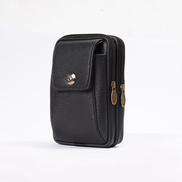 

waist bags bisigoro 2021 wear-resistant pu multi-function phone coin men bag vintage on the belt outdoor small wallet