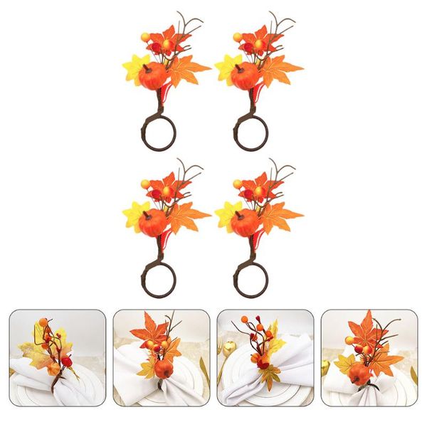 

napkin rings 4pcs delicate festival pumpkin chic fixing buckles (assorted color)