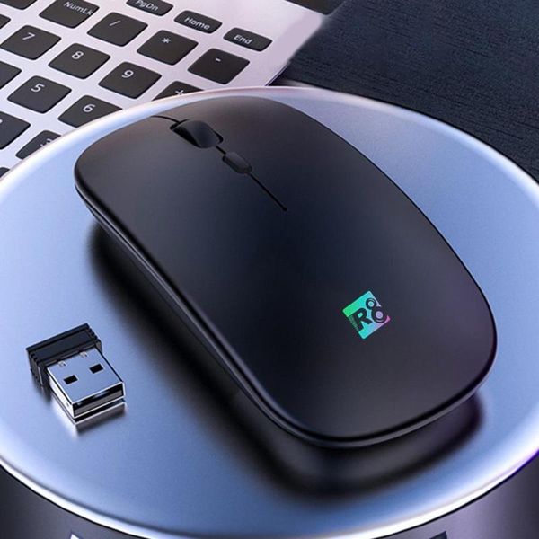 

r8-a6 bluetooth wireless chargeable mute led blacklit optical mouse pc lapmice