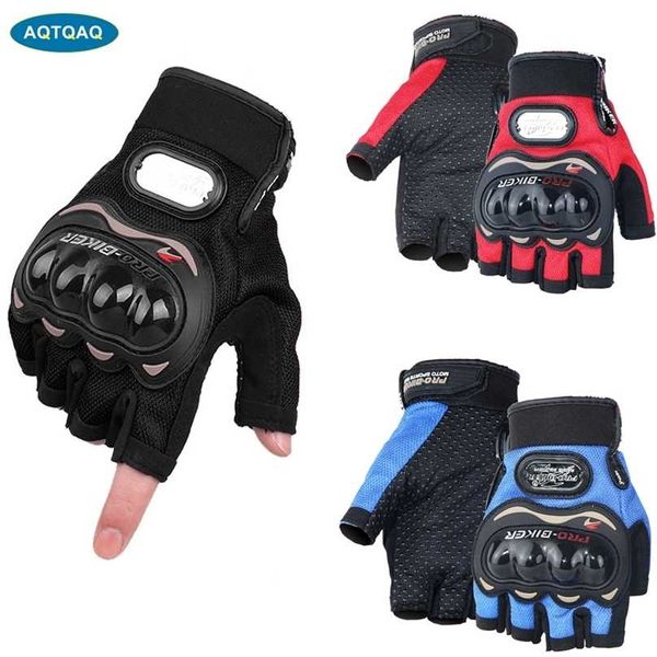 

1pair man half-finger motorcycle gloves summer racing cross-country anti-fall breathable shock absorbed m/l/xl/xxl 211214, Blue;gray