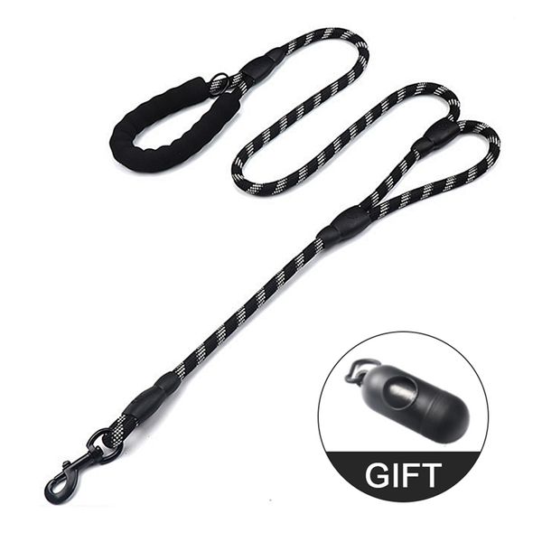 Pet Dog Lashes Reflexivo 2 Alças Redonda Nylon Trança Trança Corrida Caminhada de Treino Caminhada Para Grandes Cães Médio 12 Cores 1.8m 210325