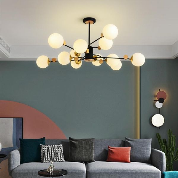

chandeliers nordic europe led crystal glass ball hanglamp luminaire chandelier hang wall moon lamp livingroom