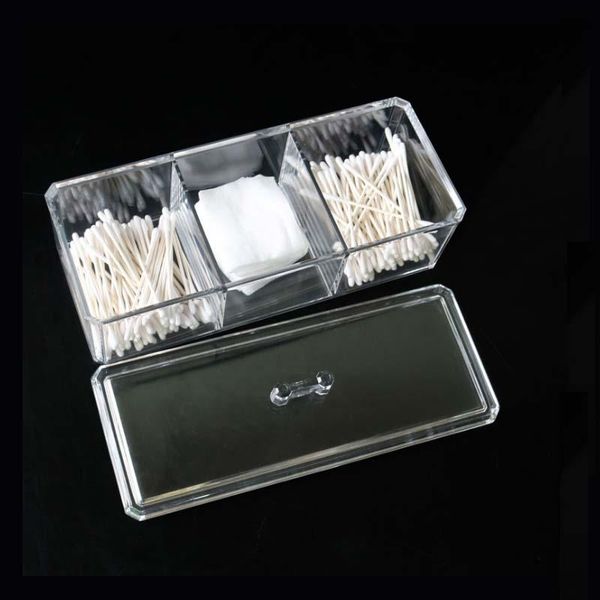 

bathroom storage & organization acrylic cotton swabs stick organizer transparent makeup case cosmetic pad container jewelry box holder candy