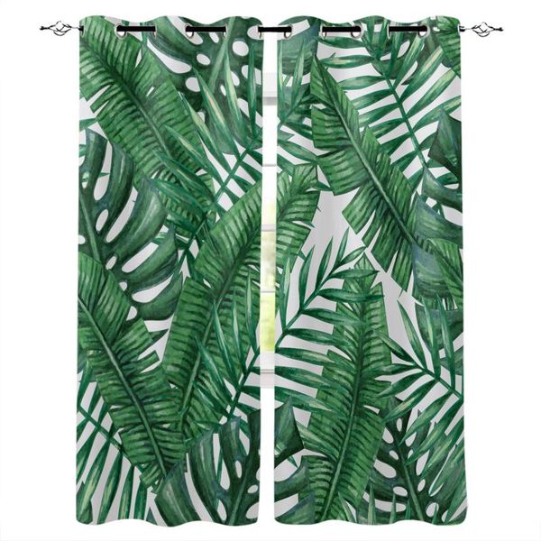 

curtain & drapes tropical jungle palm leaf green plant for kitchen living room bedroom curtains home decoration window treatments