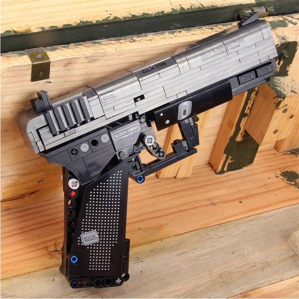 

s brand peace elite eating chicken series signal pistol assembled building blocks children's puzzle boys and girls' toys 7053