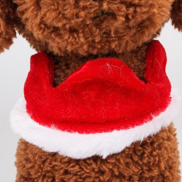 

dog collars & leashes pet christmas dogs cats cute cat plush lace santa claus cloak red adjustable scarf bib for