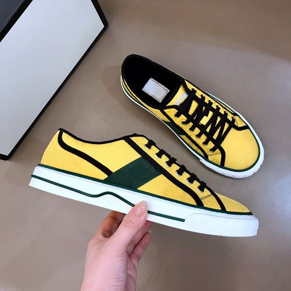 

1977 TOP tennis low-top sneakers fashion casual shoes three-color black yellow orange top leather sneakers thick-soled mesh trainer