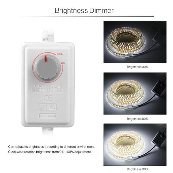 

strips 1-25m eu plug led light strip 220v flexible lights dimmable waterproof outdoor decor diode ceiling garden 120leds/m