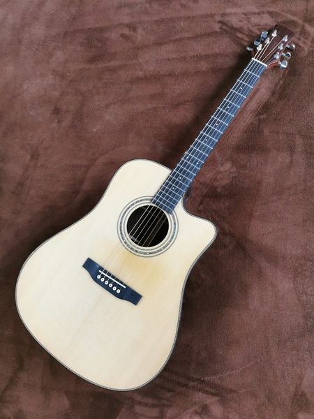 

41 inch d barrel solid wood black finger acoustic guitar