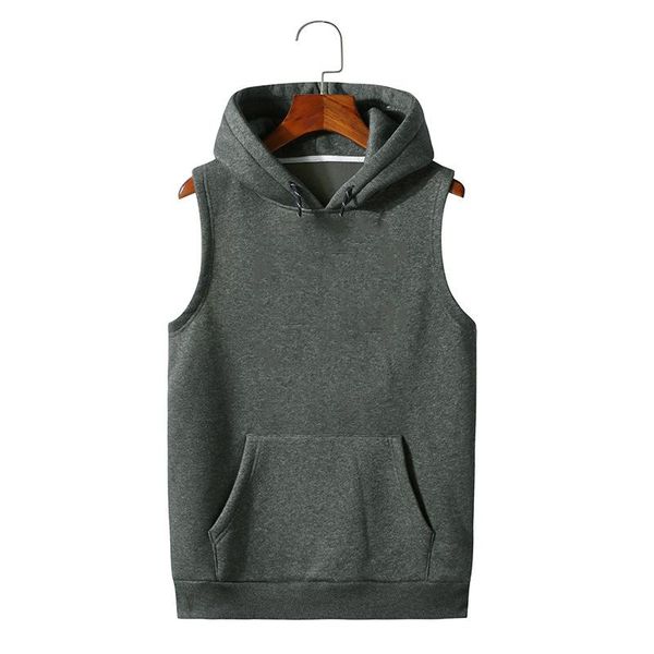 

men's vests fashion men women solid color hoodies sweatshirts casual hip hop hooded pullover sleeveless sport homme harajuku hoodie, Black;white