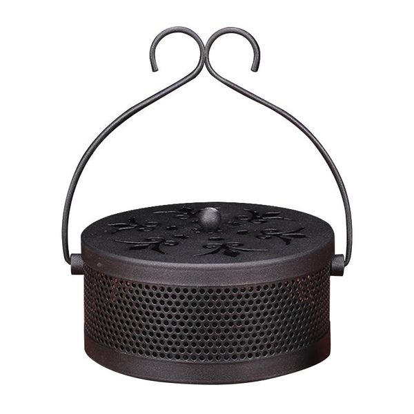 

fragrance lamps mosquito coil holder bedroom home decor indoor with lid classical design iron art garden anti scald portable incense burner