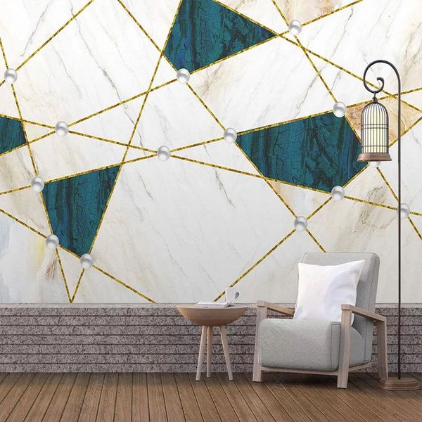 

wallpapers custom self-adhesive wallpaper modern minimalist abstract geometric lines pearl marble background wall murals stickers