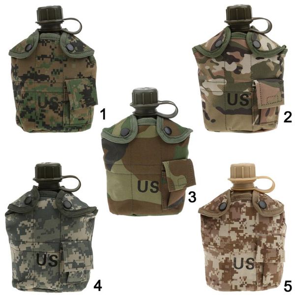 

cords, slings and webbing 3 piece army military camping sport water bottle canteen with cup, cover 34o