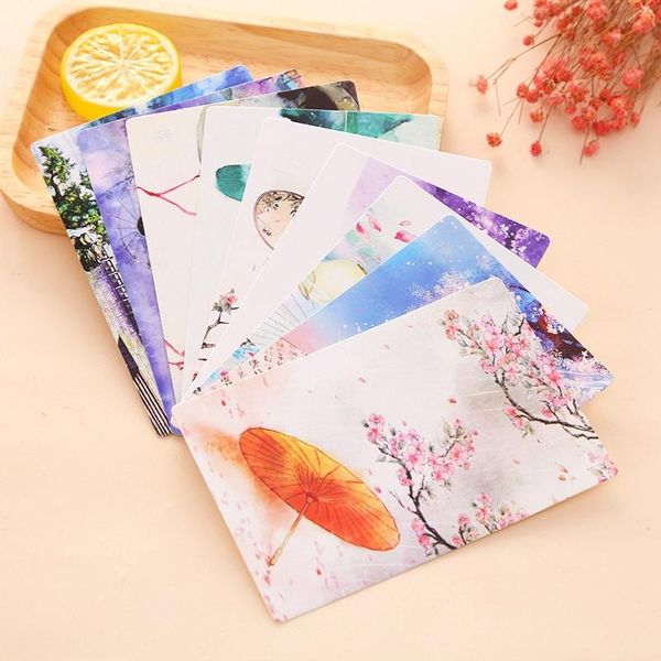 

9pcs/book pack chinoiserie paper writtern post card set diy scrapbook room background wall decorations stationery gift wrap