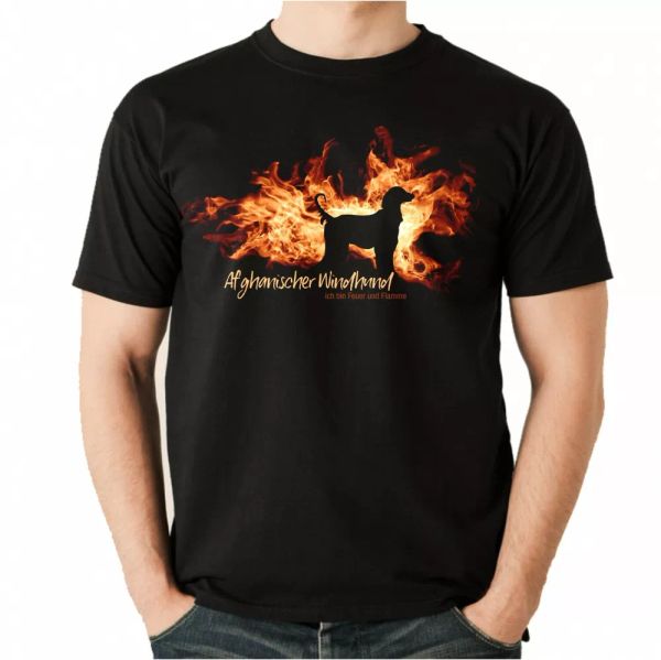 

t-shirt fighter fire and flame by siviwonder dog motif, White;black