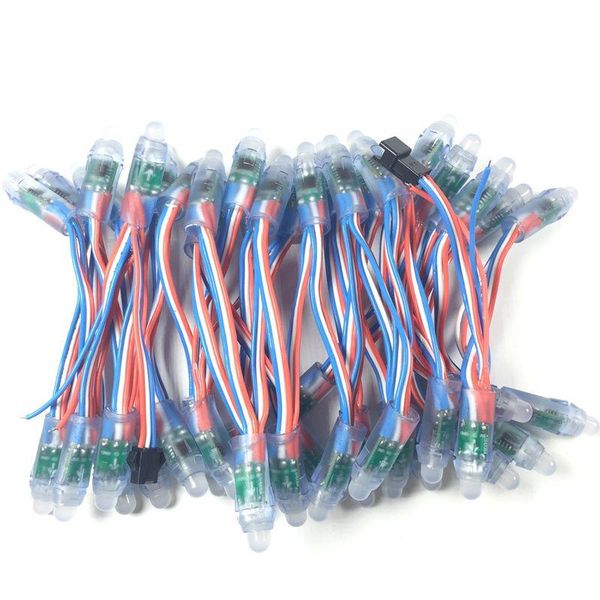 

500pcs 12mm ws2811 ic rgb wire cable led module string ip68 waterproof dc 5v input digital full color pixel light modules